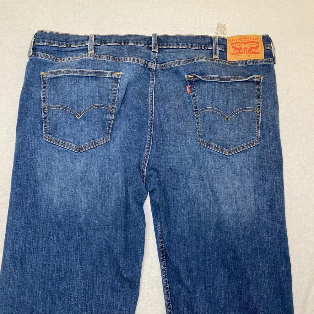 Levi's 502 Regular Taper Jeans Men's 40x34 Blue Stretch Water Less Denim